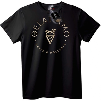 NOONEBRAND Тениска Gelatamo Caffe & Dolceria - S, Black