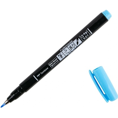 Tombow Brush Pen Fudenosuke pastel na čierny papier, light blue (WS-BS73)