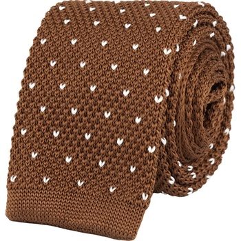 Bubibubi pletená kravata so vzorom hnedá
