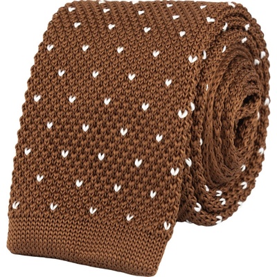 Bubibubi pletená kravata so vzorom hnedá