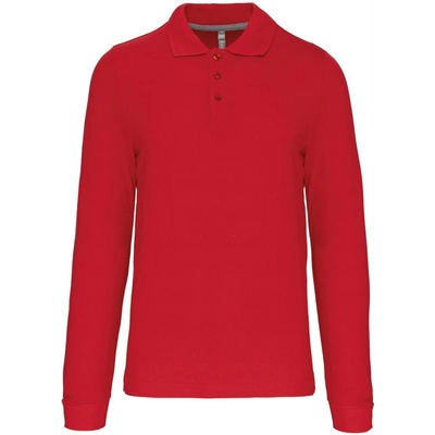Kariban pique k243 / Мъжка поло тениска с дълъг ръкав - червена xxxl (20k24300413)