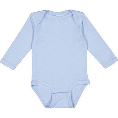 Rabbit Skins Dojčenské body s dlhým rukávom EU Light Blue