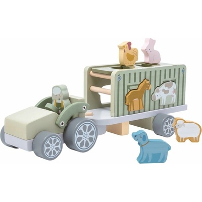 2Kids Toys Wooden Car with Animals, sada hračiek z dreva, 2y+, 10 ks
