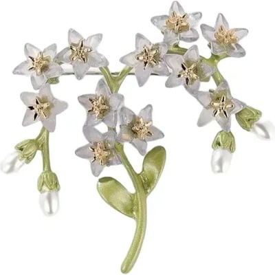 Amparo Miranda Brošňa Flower X2261 biela