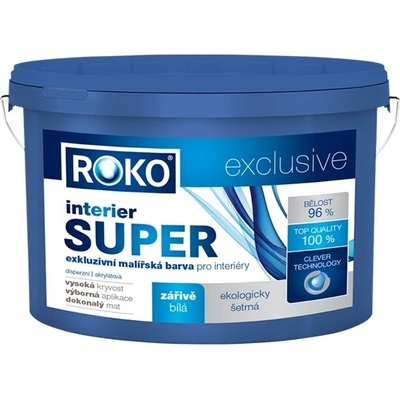 Rokospol Roko Interiér Super zářivě bílá malířská barva Hmotnost: 40 kg