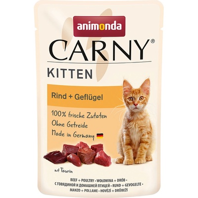 Animonda Carny Kitten Pouch hovädzie a hydina 24 x 85 g