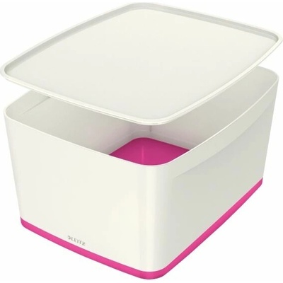 Leitz Úložný box s vekom MyBox, veľkosť L biela/ružová