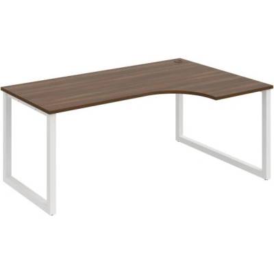 Hobis Pracovný stôl UNI O, ergo, ľavý, 180x75,5x120 cm, orech/biela