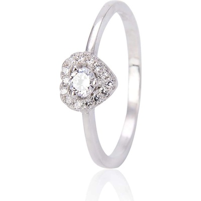 Silenti Jewelry Сребърен пръстен "Капка любов" - 7 - 54.5мм (17.2мм диам. )