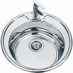 Inter Ceramic Кухненска мивка алпака ick 4949 - кръгла, с отвор за смесител (ick 4949) Мивка за вграждане