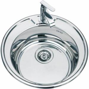 Inter Ceramic Кухненска мивка алпака ick 4949 - кръгла, с отвор за смесител (ick 4949) Мивка за вграждане