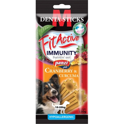 FitActive Hypoallergenic Denta-Sticks Immunity за кучета - боровинки и куркума M - 150 г