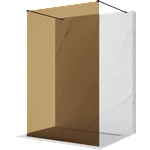 Mexen Kioto самостоятелна душ стена 140 x 200 см, бронз 8 мм, черен - 800-140-002-70-32 (800-140-002-70-32)