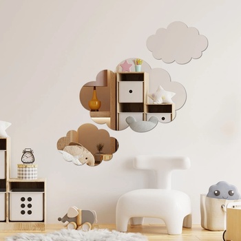 Image 1 of Art Gift Decor Огледален стикер за стена Облачета