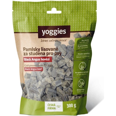 Yoggies Black Angus Hovězí pamlsky lisované za studen 300 g
