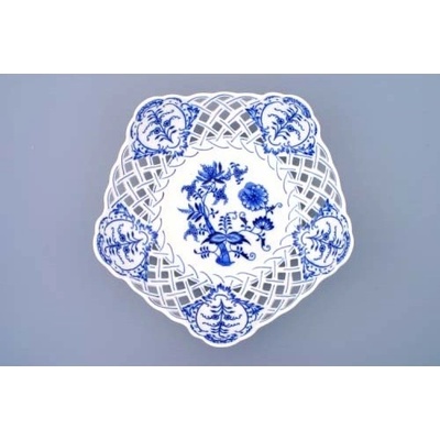 Cibulák Dubí miska pětihranná prolamovaná cibulový porcelán 10161 28 cm