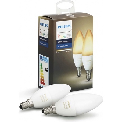Philips Chytrá žárovka Hue Bluetooth 6W, E14, White Ambiance, 2ks