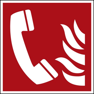 Značka Požiarny telefón, ISO 7010, fólia, fotoluminiscenčná, samolepka, 200 x 200 mm, 5 ks