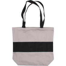 Zafilo Two Tone Bavlněná taška 38x42x12cm šedá & černá 10oz