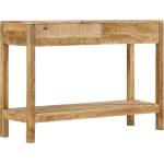 vidaXL Конзолна маса с 2 чекмеджета, 110x35x75 cм, мангово дърво масив (354982)