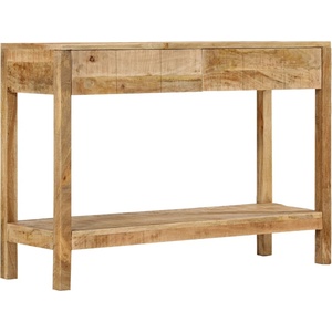 vidaXL Конзолна маса с 2 чекмеджета, 110x35x75 cм, мангово дърво масив (354982)