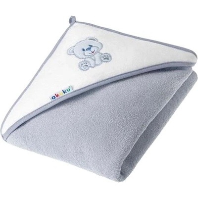 AKUKU Detská osuška 100x100 sivá s medvedíkom Sivá