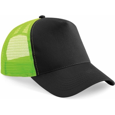 Beechfield B640 5 panelová Trucker 53.064 black/lime green
