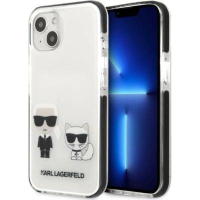 KARL LAGERFELD Кейс Karl Lagerfeld KLHCP13STPEKCW за iPhone 13 mini 5.4", твърд, бял / бял, Karl&Choupette (KF001311-0)