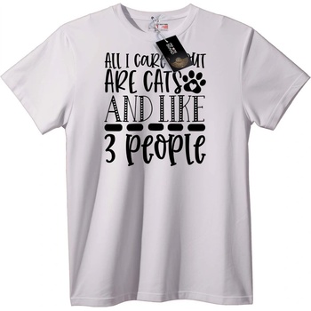 NOONEBRAND Тениска Котки и 3 Души - L, White