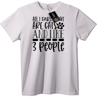 NOONEBRAND Тениска Котки и 3 Души - L, White