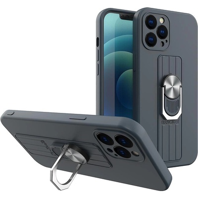 HQWear Силиконов кейс с пръстен HQWear за Samsung Galaxy S21 Ultra 5G, Тъмносин (9145576215548)