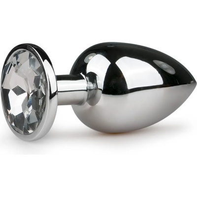 EasyToys Metal Butt Plug 126CLR Anal Jewelry Silver/Transparent