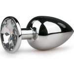 EasyToys Metal Butt Plug 126CLR Anal Jewelry Silver/Transparent
