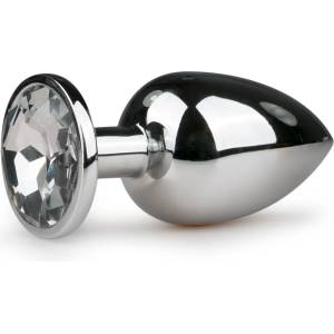 EasyToys Metal Butt Plug 126CLR Anal Jewelry Silver/Transparent