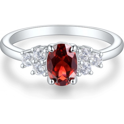 Olivie Stříbrný prsten PŘÍRODNÍ GRANÁT 8932