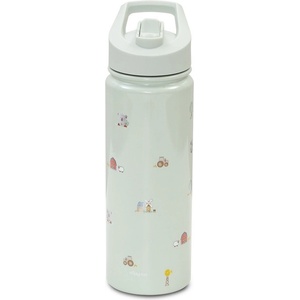 Interbaby Детски термос със сламка Interbaby - Granja Koala, 550 ml, зелен (TE004-03)