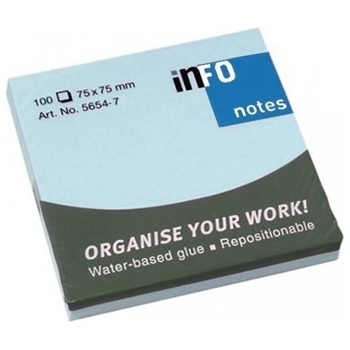 Image 1 of Info Самозалепващи листчета Info, 100л. , размер 75x75mm, сини (OK4901)