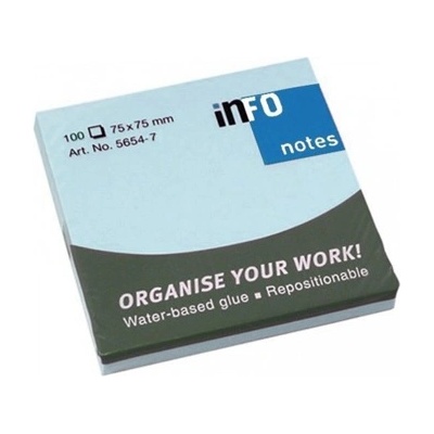 Info Самозалепващи листчета Info, 100л. , размер 75x75mm, сини (OK4901)