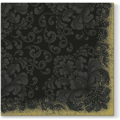 PAW Airlaid AAN005918 Rococo Black servítka 40x40cm