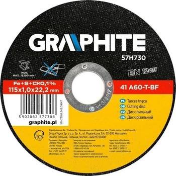 Graphite Řezný kotouč 115 x 1,0 x 22,2 mm, 57H730