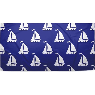 Sablio Ručník s potiskem Bílé lodě 50 x 100 cm