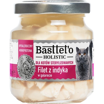 Basttet'o Holistické morčacie filé v želé pre sterilizované mačky 130 g