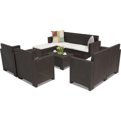 BICA Мебели за отдих от техноратан Nebraska Relax Corner 8 кафяв Bica (BCNBLCOR8BR)