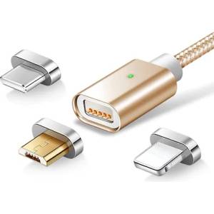  Магнитен захранващ кабел 3 в 1 за Android, IOS, Type C (3502)