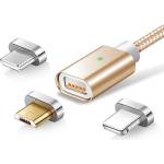  Магнитен захранващ кабел 3 в 1 за Android, IOS, Type C (3513)