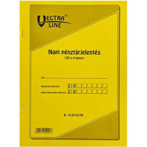 VECTRALINE Формуляр за дневен отчет за касовата наличност VECTRALINE A/4 с размери 25x4 листа B13-25/V (B13-25/V)