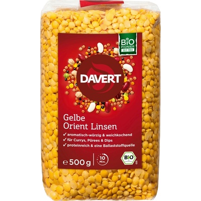 Davert Žlutá orientální čočka bio 0,5 kg