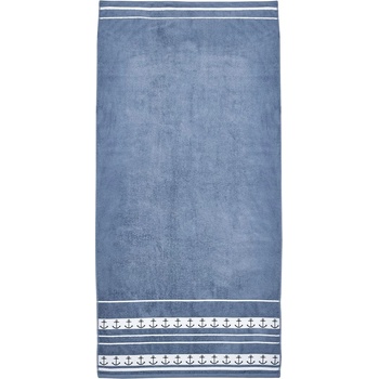 Catherine Lansfield Синя памучна плажна кърпа 90x180 cm Anchors - Catherine Lansfield (TW/59645/W/BCHXL/BL)