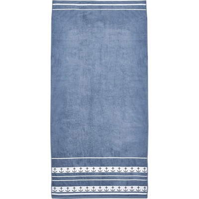 Catherine Lansfield Синя памучна плажна кърпа 90x180 cm Anchors - Catherine Lansfield (TW/59645/W/BCHXL/BL)