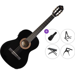 Valencia VC104E Premium SET 4/4 Black Класическа китара с предусилвател
